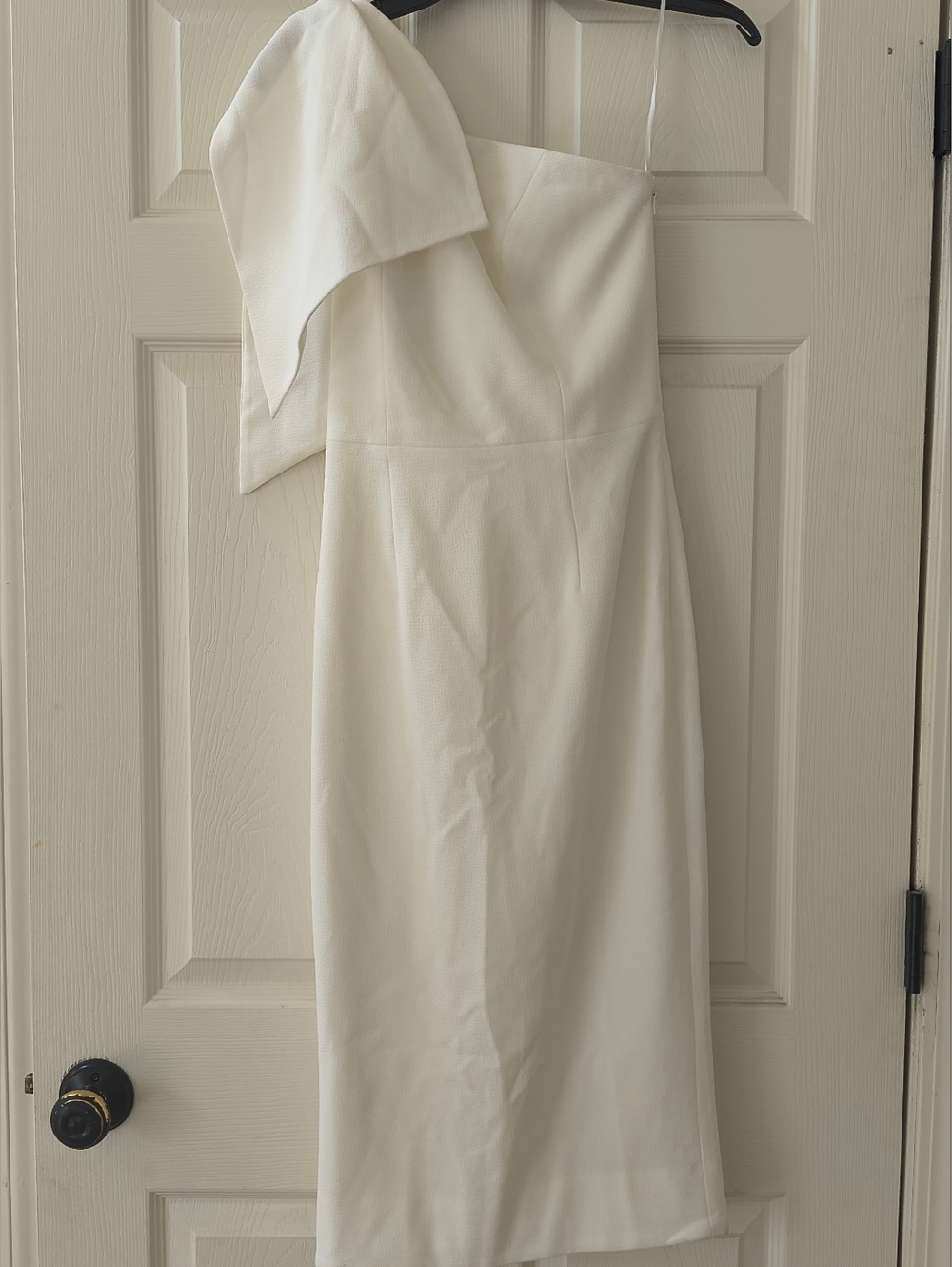 NWOT Dress The Population One-Shoulder White Midi Dress | Size Small